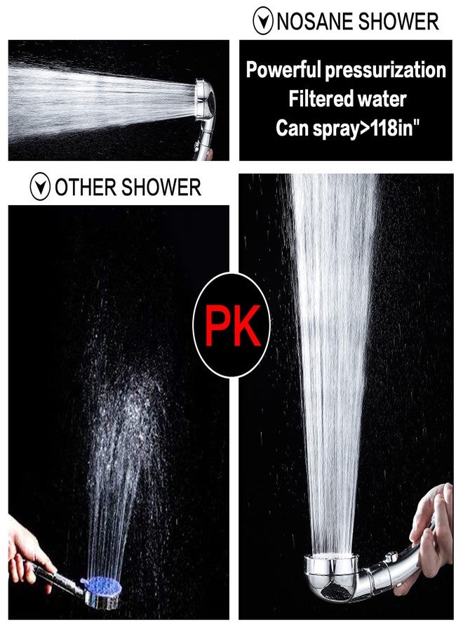 Nosame Shower,High Pressure Handheld Shower Head with ON/Off Pause Switch 3-Settings Water Saving Showerhead, Chrome Finish Bathroom 1.6 GPM Shower Accessorie - Image 3