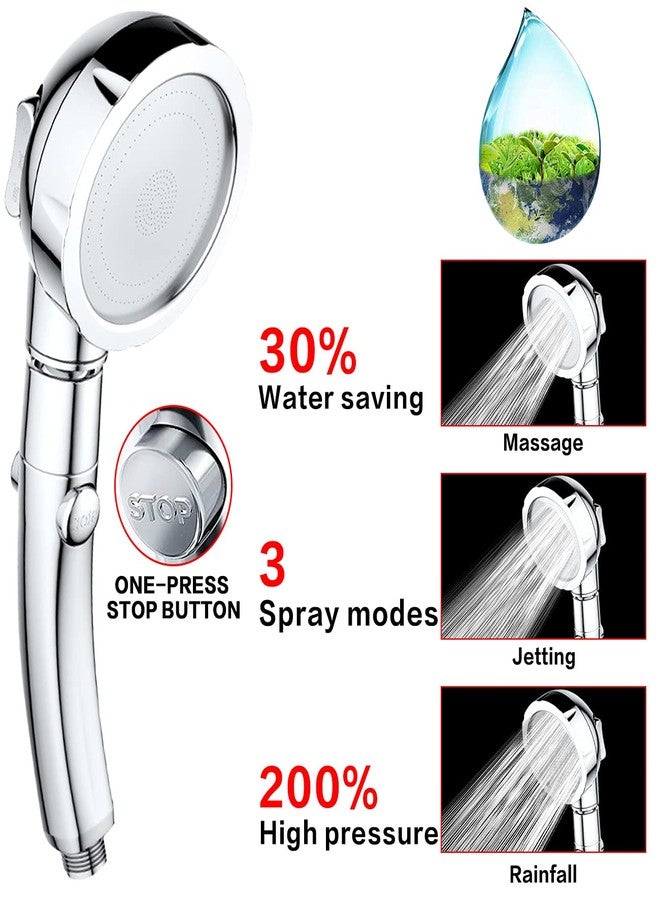 Nosame Shower,High Pressure Handheld Shower Head with ON/Off Pause Switch 3-Settings Water Saving Showerhead, Chrome Finish Bathroom 1.6 GPM Shower Accessorie - Image 2