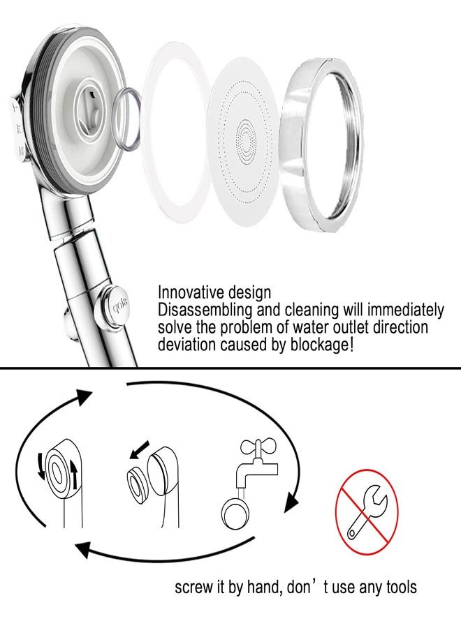 Nosame Shower,High Pressure Handheld Shower Head with ON/Off Pause Switch 3-Settings Water Saving Showerhead, Chrome Finish Bathroom 1.6 GPM Shower Accessorie - Image 5