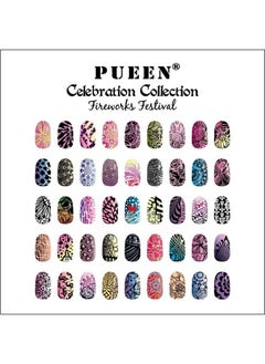PUEEN Nail Art Stamping Plate Celebration Collection - FIREWORKS FESTIVAL - NEW INVENTION Super Size All You Can Stamp Full Size Stamping Plates Manicure DIY Infinite Images -BH000435  - Image 4
