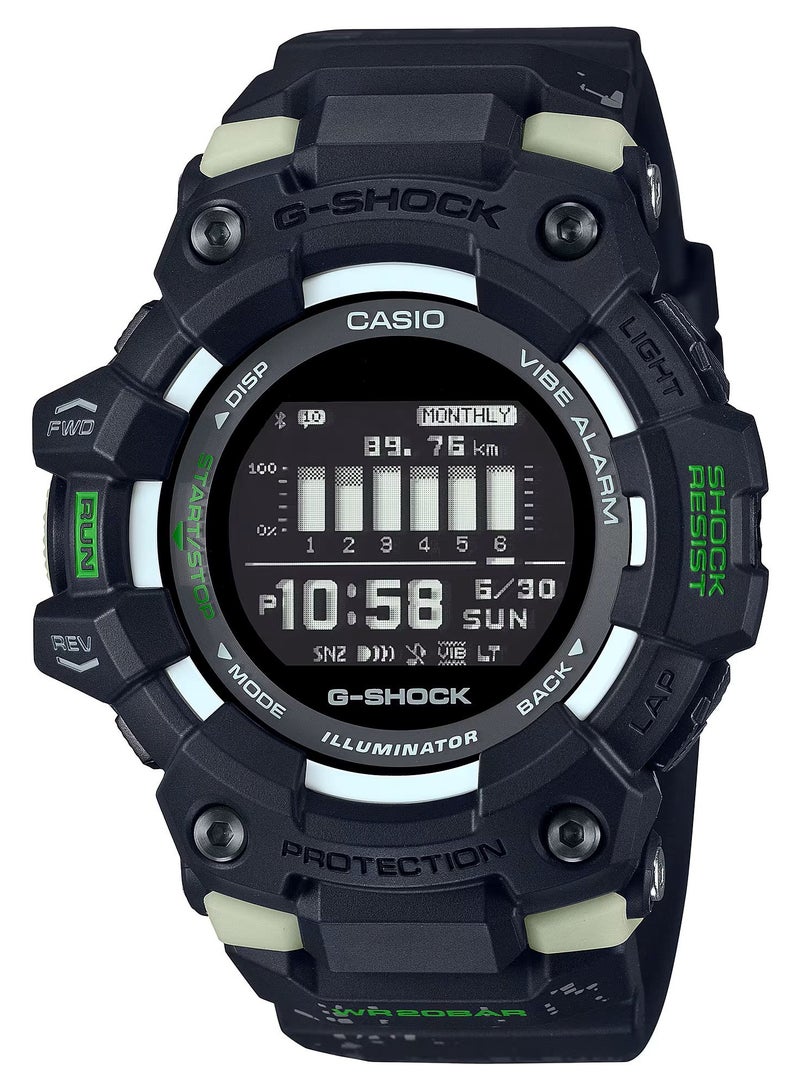 G-SHOCK ساعة يد رقمية للرجال بحزام من الراتنج الأسود G-Squad GBD-100LM-1DR - Image 1