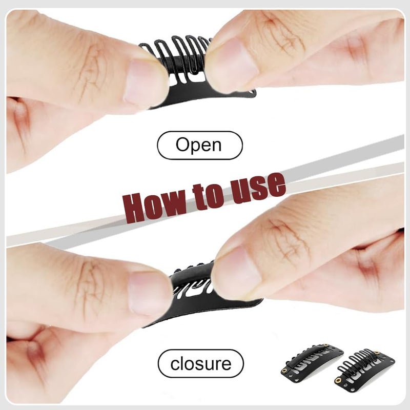 TRKETK 100 Pieces U Shape Silicon Metal Hair Extension Clips - 6 Teeth for Wigs and Hairpieces - 4 Colors - Image 4