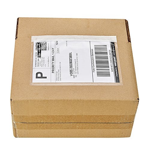 SJPACK 7.5" x 5.5" Shipping Label Sleeves, Clear Adhesive Top Loading Packing List, Label Envelopes Pouches - 100 Packs - Image 5