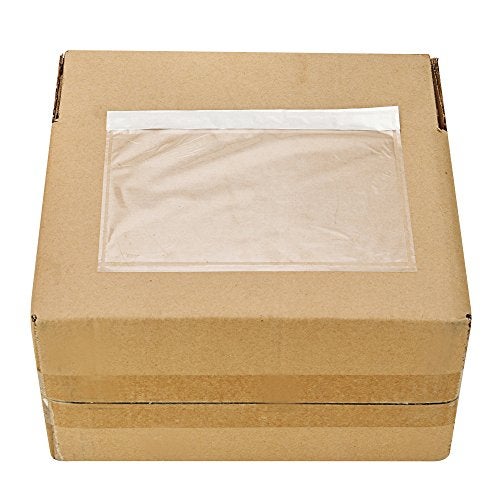 SJPACK 7.5" x 5.5" Shipping Label Sleeves, Clear Adhesive Top Loading Packing List, Label Envelopes Pouches - 100 Packs - Image 3