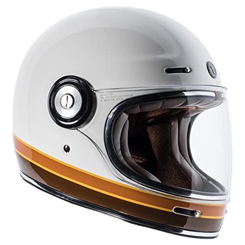 TORC T1 Unisex-Adult Retro Full-Face Style Motorcycle Helmet (ISO Bars Gloss White, X-Large) - Image 3