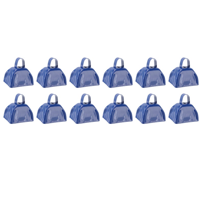 12Pcs 3in Blue Metal Cowbell Noisemaker with Handle for Football Games Sporting Events Festival - Image 4