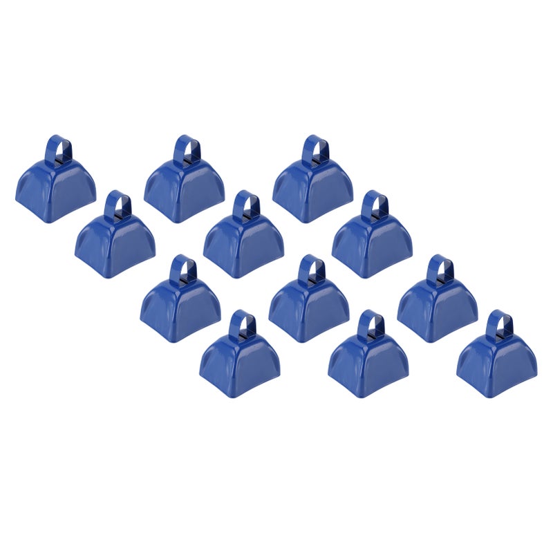 12Pcs 3in Blue Metal Cowbell Noisemaker with Handle for Football Games Sporting Events Festival - Image 5