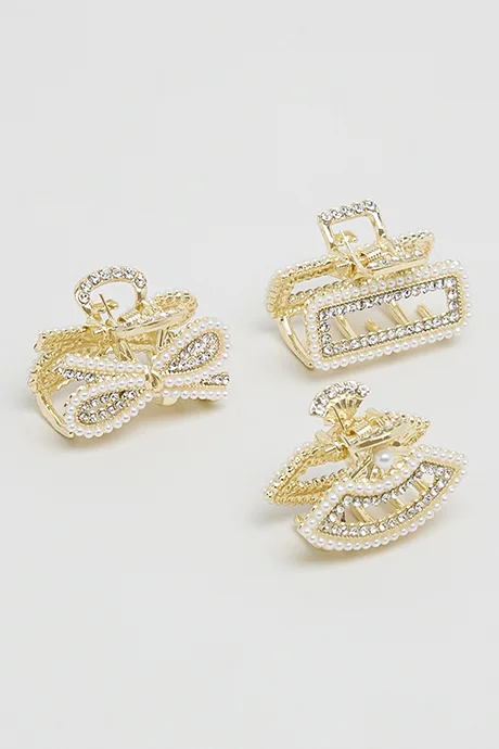 أر أند بي 3 Piece Embellished Claw Clips