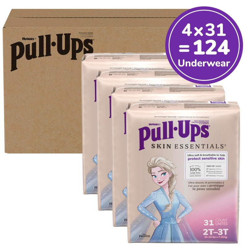 Pull-Ups Girls' Skin Essentials Potty Training Pants, Training Underwear, 2T-3T (16-34 lbs), 124 Ct (4 Packs of 31) - Image 2