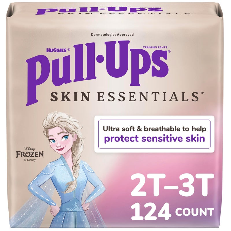 Pull-Ups Girls' Skin Essentials Potty Training Pants, Training Underwear, 2T-3T (16-34 lbs), 124 Ct (4 Packs of 31) - Image 1