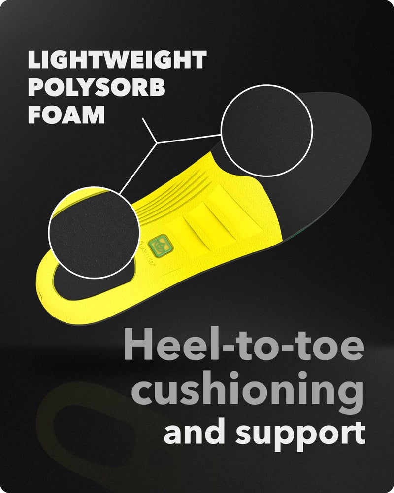 Spenco PolySorb Heavy Duty Insoles - Performance Foam Shoe Inserts w/ 4-Way Stretch Fabric & SpenCore Layer for Shock Absorption, Odor Control & All-Day Comfort & Stability - Fits Most Shoes - Image 2