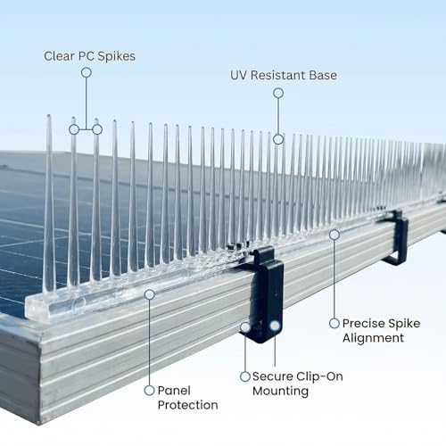 APAV Bird Spike for Solar Panel with Stand | 1 Feet Anti Bird Spikes for 30 to 40 mm Panel Thickness | Pigeon Deterrent for Solar Panel Protection (Pack of 10) - Image 4
