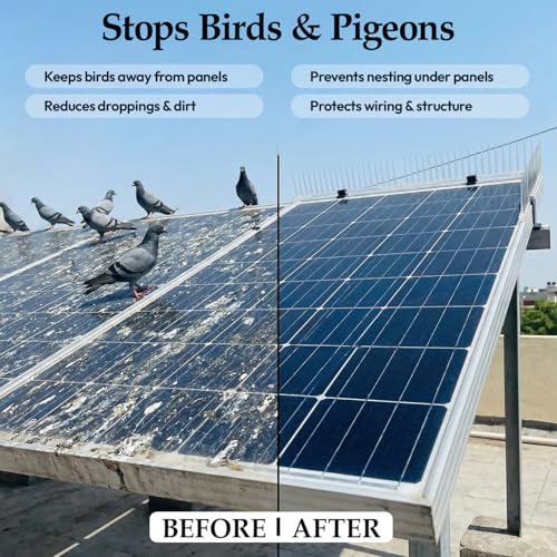 APAV Bird Spike for Solar Panel with Stand | 1 Feet Anti Bird Spikes for 30 to 40 mm Panel Thickness | Pigeon Deterrent for Solar Panel Protection (Pack of 10) - Image 3