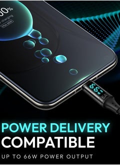 spa luxetique 66W USB Cable Type C to C Charger with Power Digital Display - 66W Fast Charging Data Cable, Nylon Braided - USB Type C Cable for iPhone Huawei Samsung and More - 6.0A  - Image 4