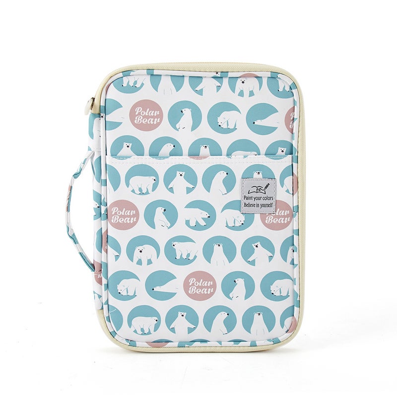 New 192/96 color pencil curtain sketch painting special Pencil Case art student storage bag stationery bag in stock Polar Bear 
