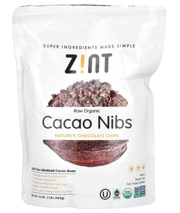 رقائق الكاكاو العضوية الخام 16 أونصة (454 جرام)