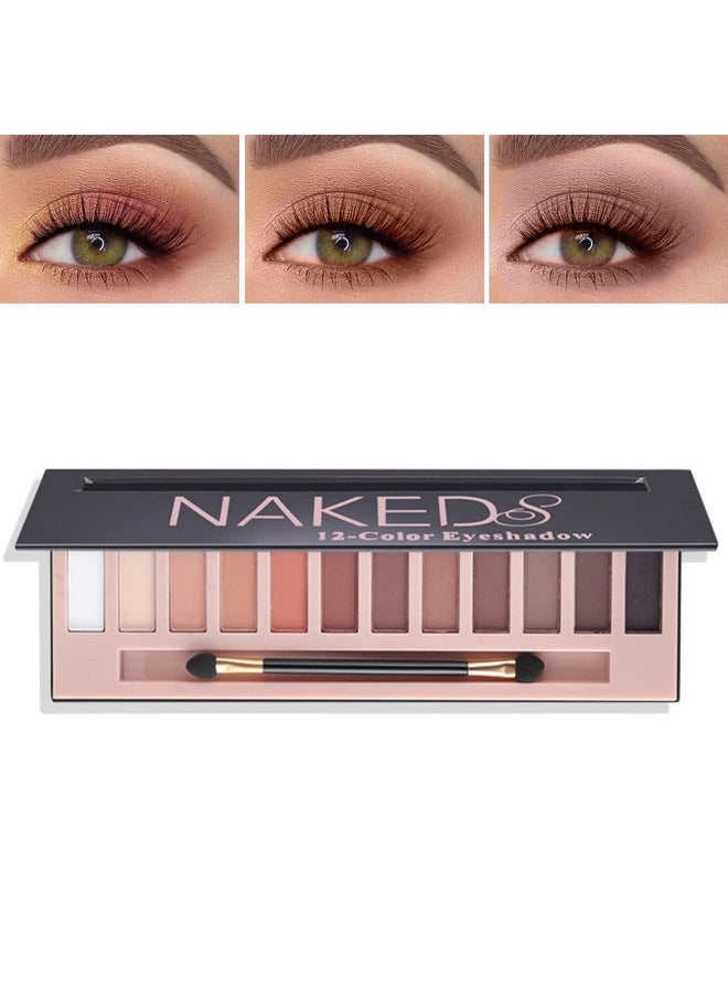 WYBLZPXZ - 12 Colors Naked Nude Colors Eyeshadow Palettematte Blendable Shimmer Eyeshadow Pallete Natural Smooth Texture Pigmented Long Lasting Waterproof Smokey Eye Shadow Palette Makeup(Matte) - Image 1