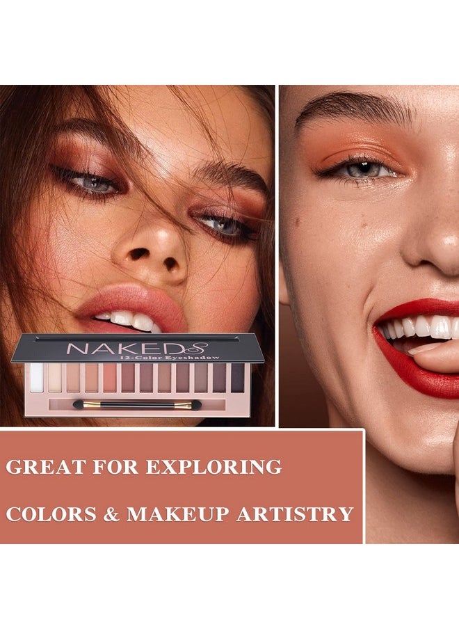 WYBLZPXZ - 12 Colors Naked Nude Colors Eyeshadow Palettematte Blendable Shimmer Eyeshadow Pallete Natural Smooth Texture Pigmented Long Lasting Waterproof Smokey Eye Shadow Palette Makeup(Matte) - Image 1