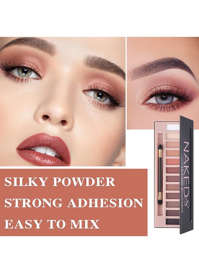 WYBLZPXZ - 12 Colors Naked Nude Colors Eyeshadow Palettematte Blendable Shimmer Eyeshadow Pallete Natural Smooth Texture Pigmented Long Lasting Waterproof Smokey Eye Shadow Palette Makeup(Matte) - Image 1