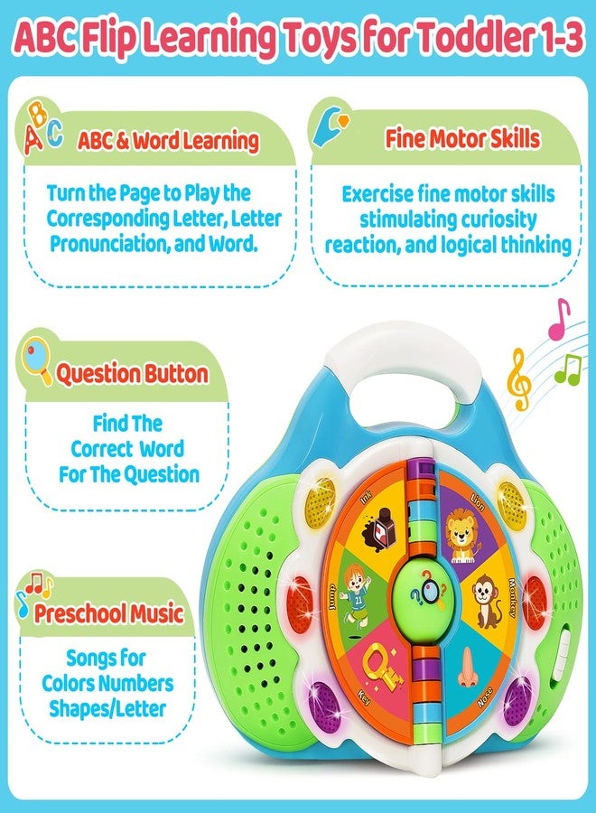 BainGesk Learning Toys for 1 2 3 Year Old Boys Girls, Alphabet Flip Toys with Sound and Light, Musical Educational Toys for Toddlers 2-3, Christmas Birthday Gift for Baby Age 12-18 Months - Image 3
