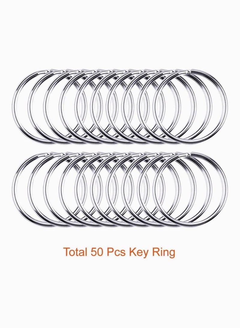 XiuWoo Keychain, Metal Swivel Lanyard Snap Hook with Key Rings, Lobster Claw Clasp Ring, Keychain Rings for Crafts, Clips Hook, Clasps Clip (Silver) - Image 3