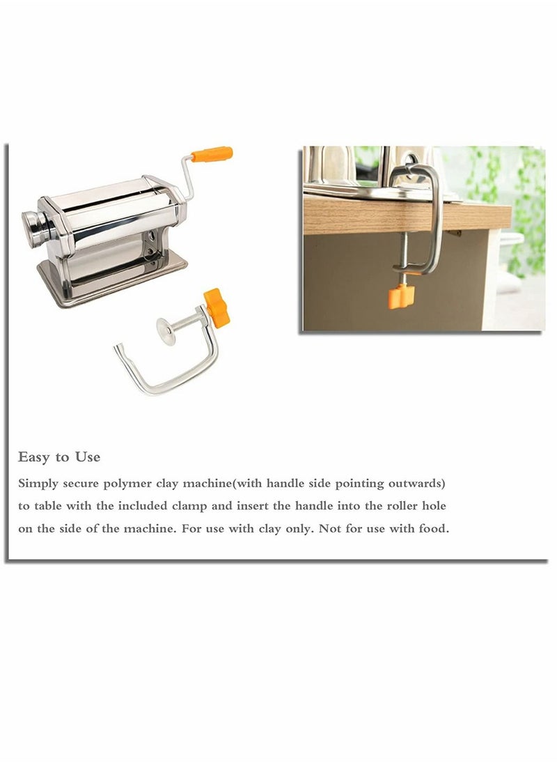 null - Clay Roller Machine Clay Presser Machine with Polymer Clay Cutters Clay Conditioning Machine 15 cm 5.91 Inch Wide Roller Thin 1 to 3 MM 6 Thickness Options for Craft Projects Clay Tools - Image 1