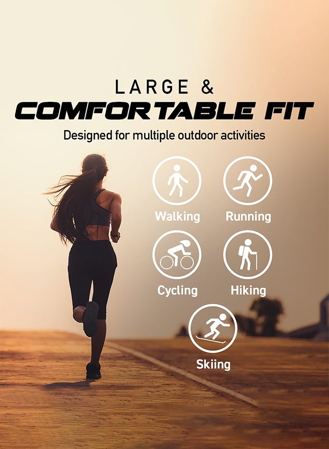 سويت لايف قناع وجه مضاد للتلوث، قطعتان - حماية من الكربون النشط بدرجة عسكرية ضد الدخان وغاز العادم والغبار وحبوب اللقاح - مثالي للجري والمشي وركوب الدراجات والأنشطة الخارجية (أسود نقي وأسود) - Image 3