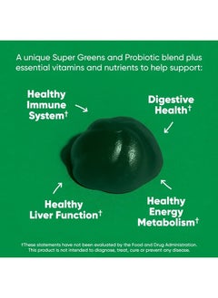 Goli SuperGreen Vitamin Gummy - 60 Count - Essential Vitamins and Minerals - Plant-Based, Vegan, Gluten-Free & Gelatin Free - Health from Within, Pack of 1  - Image 2