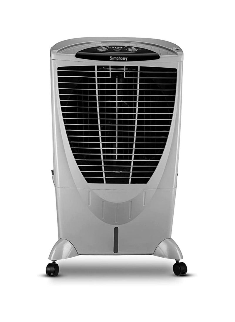 SYMPHONY - Symphony Winter + Desert Air Cooler For Home with 4-Side Aspen Pads, Powerful +Air Fan, Whisper-Quiet Performance and Low Power Consumption (56L, Grey) - Image 1