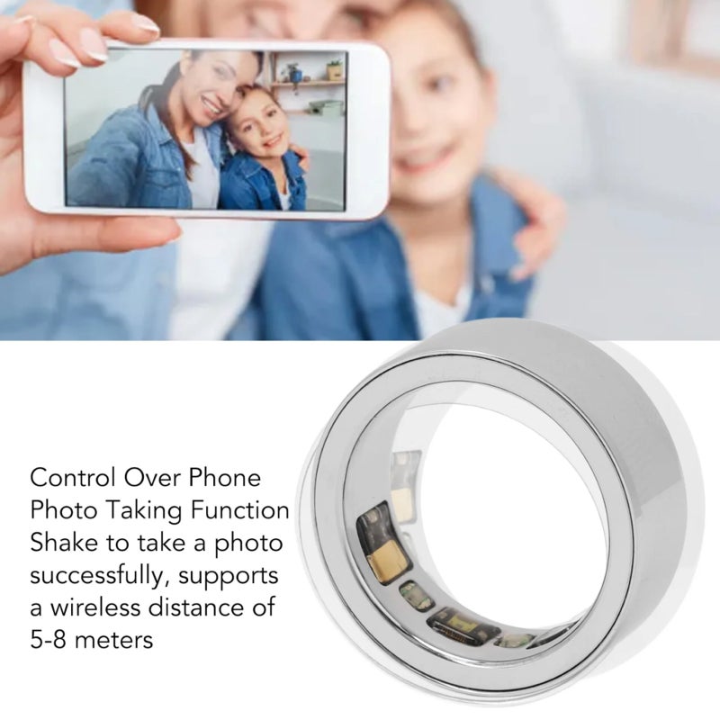 Health Care Smart Rings: Silver Size 18 Premium Aluminum Alloy Ceramic Build - IPX8 100M Waterproof Sports Ring for Fitness Sleep Health Tracking, Swimming, Deep Sea Diving, Daily Health Monitoring - Image 5