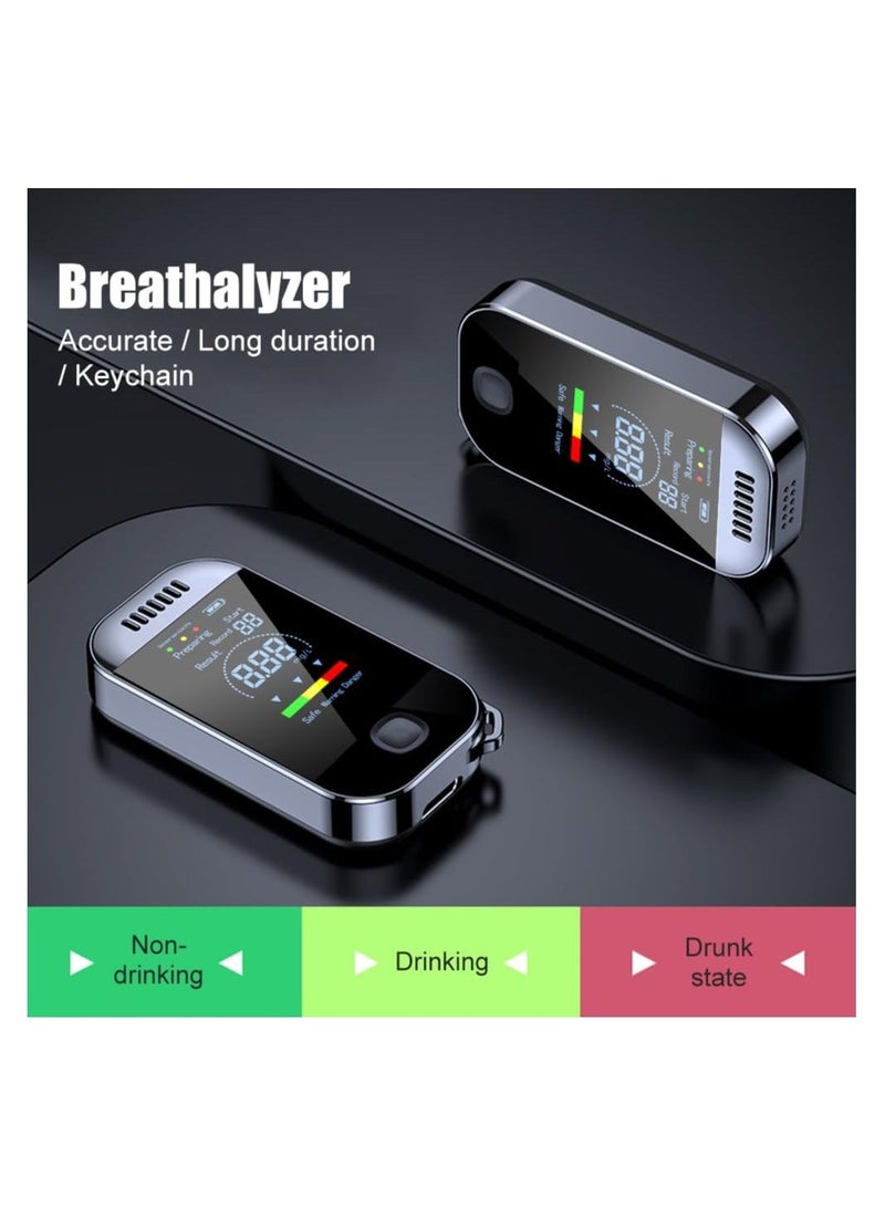 Portable Alcohol Tester Alcohol Breathalyzer, Digital Led Display Quick Response, with Drunkenness Alarm Prompt, Professional Accurate Detection Breath Analyzer Detector for Family, Personal, Driver - Image 2
