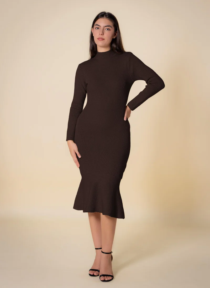 SHAPES KNITTED MIDI DRESS