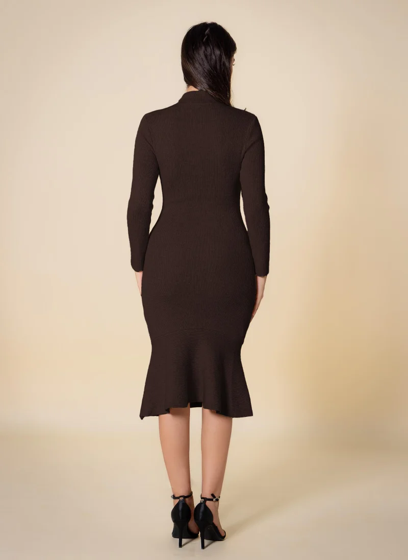 SHAPES KNITTED MIDI DRESS