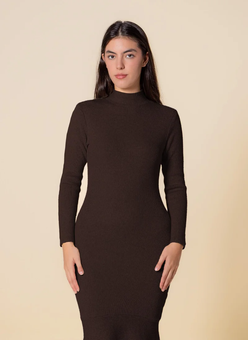 SHAPES KNITTED MIDI DRESS