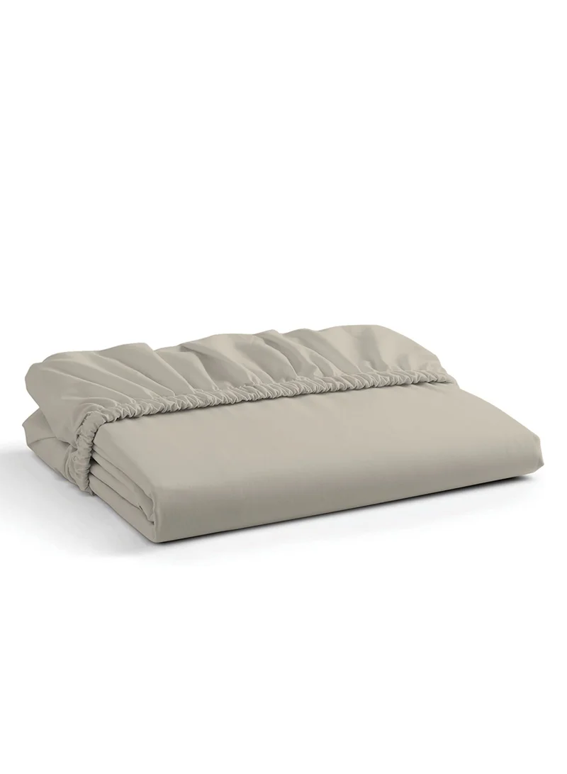 Color Sense Solid 1 Fitted Sheet Single Cotton Beige 200x90cm