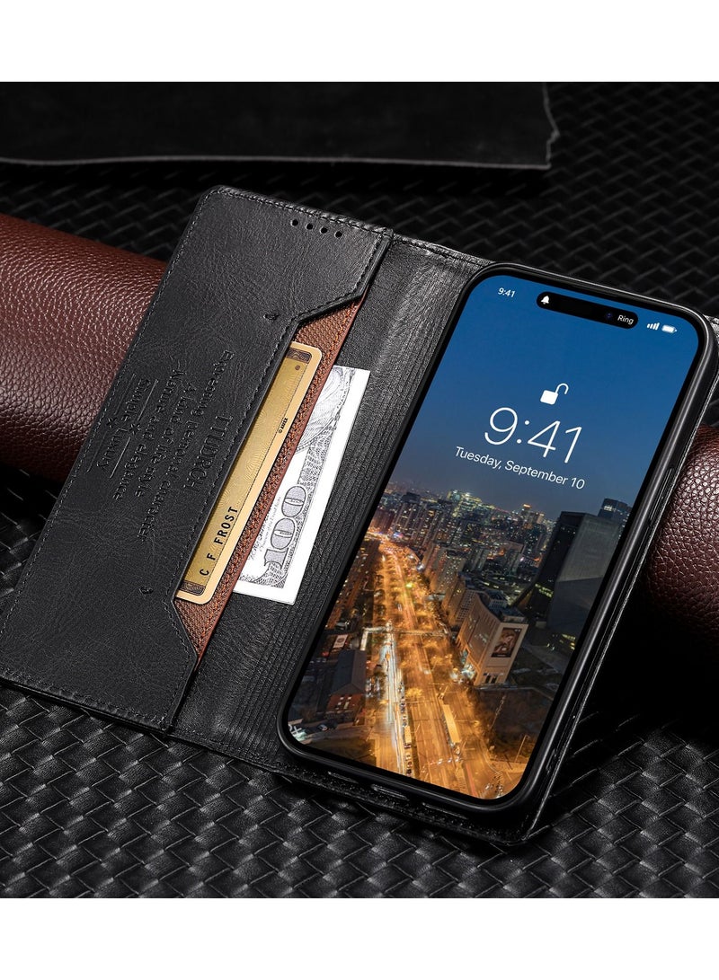 Suteni Flip Cover Card Slots Leather Phone Case for iPhone - Image 3