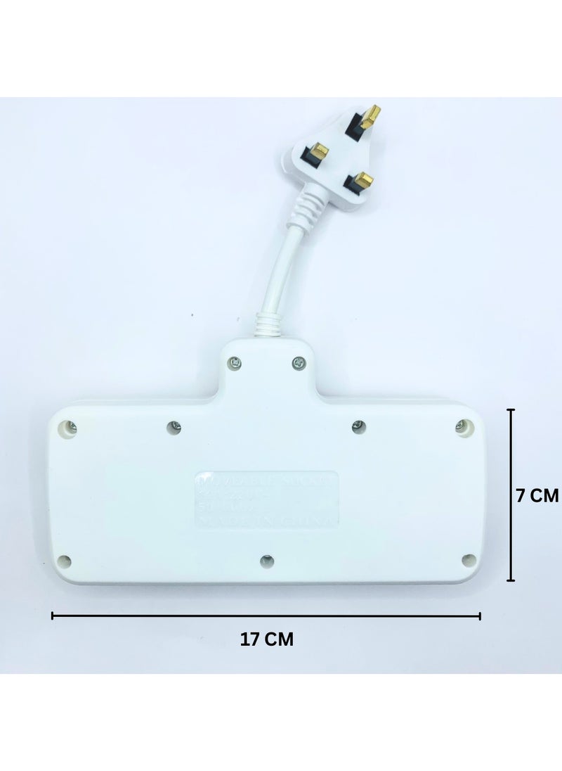 Lucky Hawk 3 Power Socket Extension with Individual Switch and Indicator, 2 USB Port 1 C Type | Hanging Type | Home and Office Use | High Quality | Easy to Carry | 10A | 220V | 50/60Hz | 2500W (White and Blue)  - Image 4
