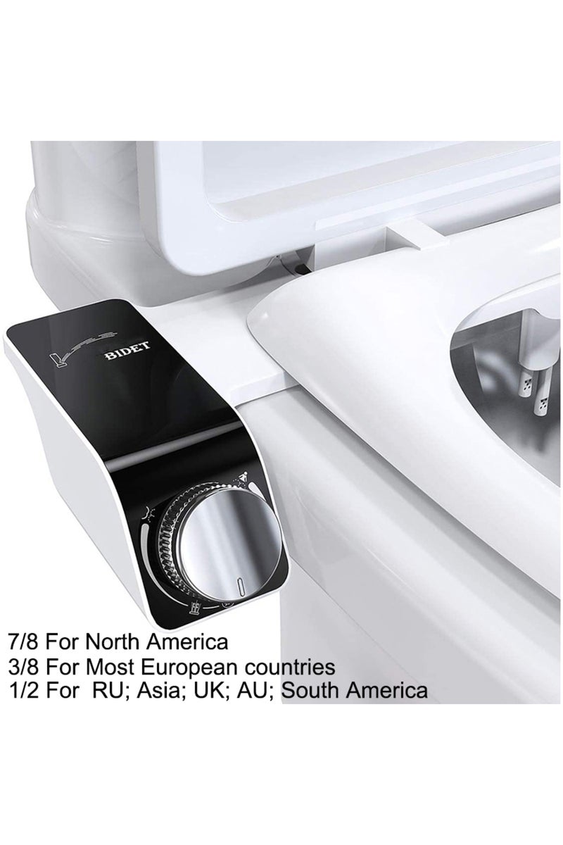 erorex G3/8 Single Cold Bidet Toilet Seat Attachment Non-Electric Self-Cleaning Dual Nozzles Wash Hot Cold