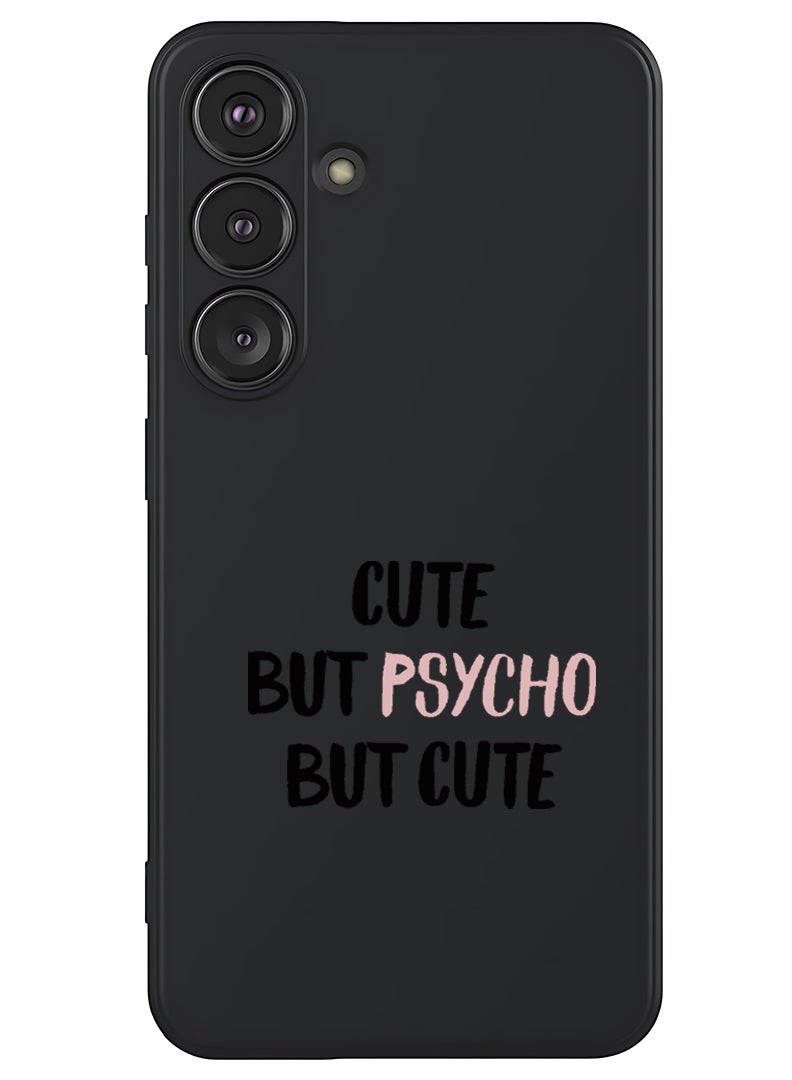 Theodor Protective Slim Fit Case Liquid Silicone Cover with Full Body Protection Anti-Scratch Shockproof Case For Samsung Galaxy S25 (Black) - cute psycho - Image 1
