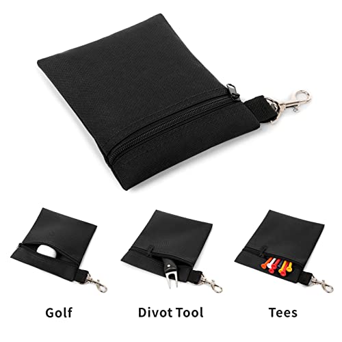 BuyAgain Golf Tee Pouch, 5.62 X 6.87 Inch Professional Zipper Golf Tee/Ball Pouch Bag with Metal Lobster Claw Clip - Image 5