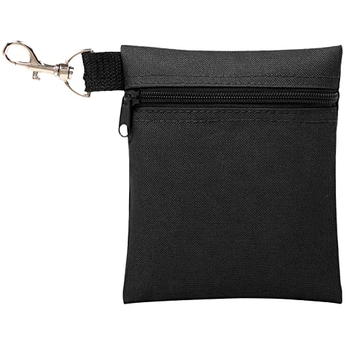 BuyAgain Golf Tee Pouch, 5.62 X 6.87 Inch Professional Zipper Golf Tee/Ball Pouch Bag with Metal Lobster Claw Clip - Image 1