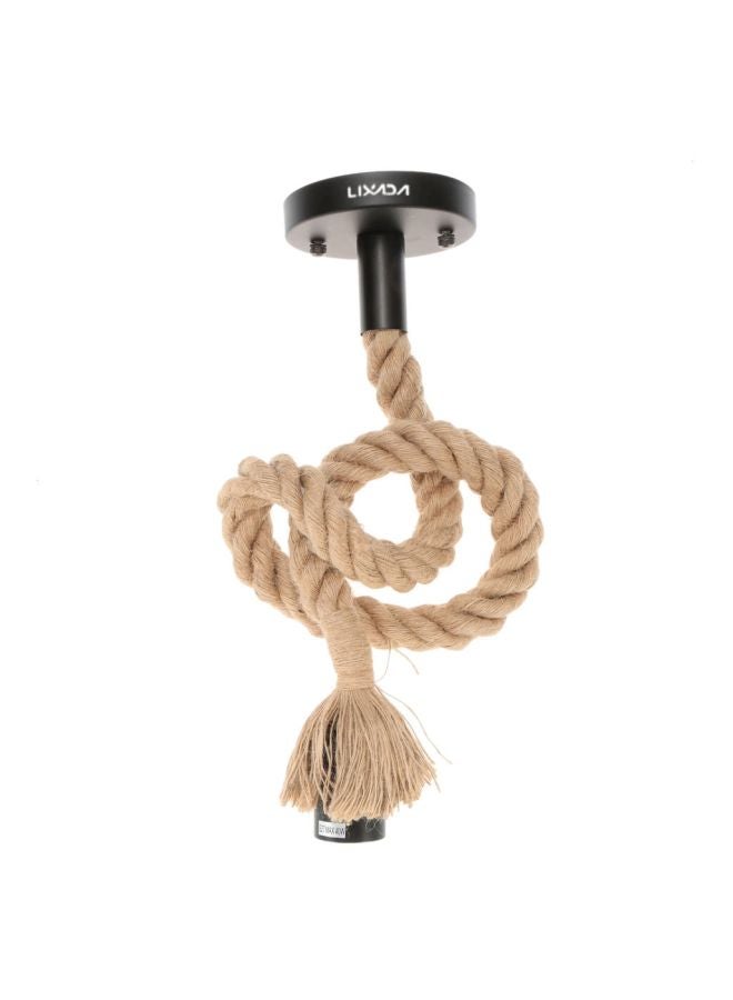 LIXADA Vintage Rope Hanging Ceiling Light Beige - Image 1