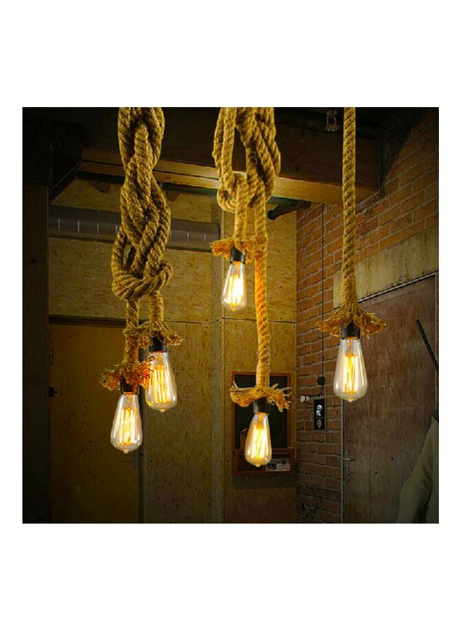 LIXADA Vintage Rope Hanging Ceiling Light Beige - Image 5