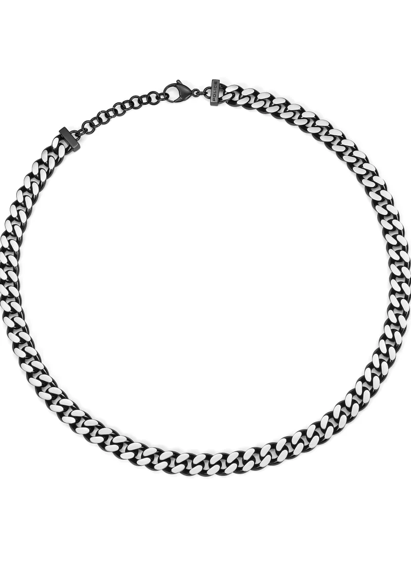 POLICE Centurion Black/Silver Stainless Steel Gents Necklace