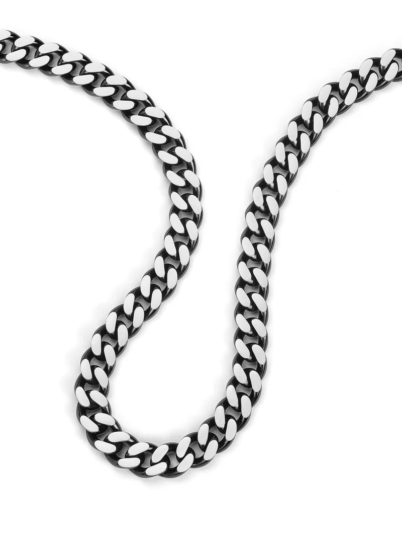 POLICE Centurion Black/Silver Stainless Steel Gents Necklace