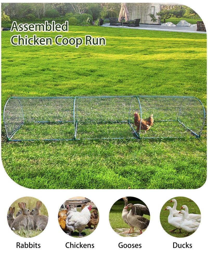 Gardenova Backyard Chicken Coop Run for 8â€“12 Chickens â€“ Outdoor Metal Chicken Tunnel, Predator-Proof, Easy Install, Suitable for Chickens, Ducks & Rabbits (118" x 26" x 23") - Image 4