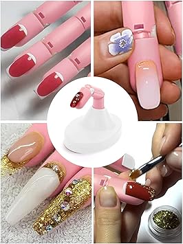 Deciniee Practice Hand for Acrylic Nails 3 Pcs Adjustable Pink Practice Finger and 200Pcs Replaceable Nail Tips WhiteTransparent Professional Nail Hand Practice Model for Manicure Nail Art - Image 2