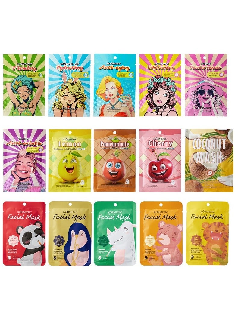 Kormesic Pomegranate Extract Hydrating Brightening Sheet Mask Set - 5 Pack (25ml Each)  - Image 5