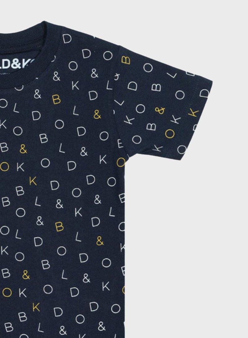 BOLD&KO Kids Aop Signature T-Shirt - Image 4