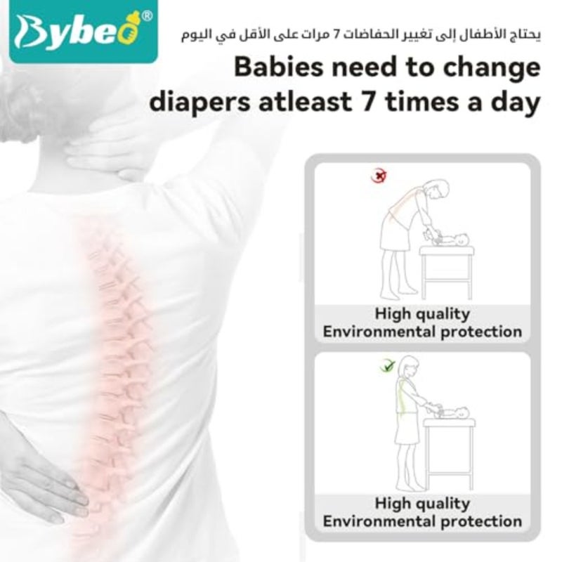 4 in 1 Baby Changing Table Infant Foldable Nursery Change Tables with Unit Storage Bags and Wheels, Adjusted in Three Steps for Healthy and Safety - Image 3